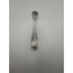 Vintage Crystal Swirl Muddler  Art Deco Swizzler Glass 4.75"